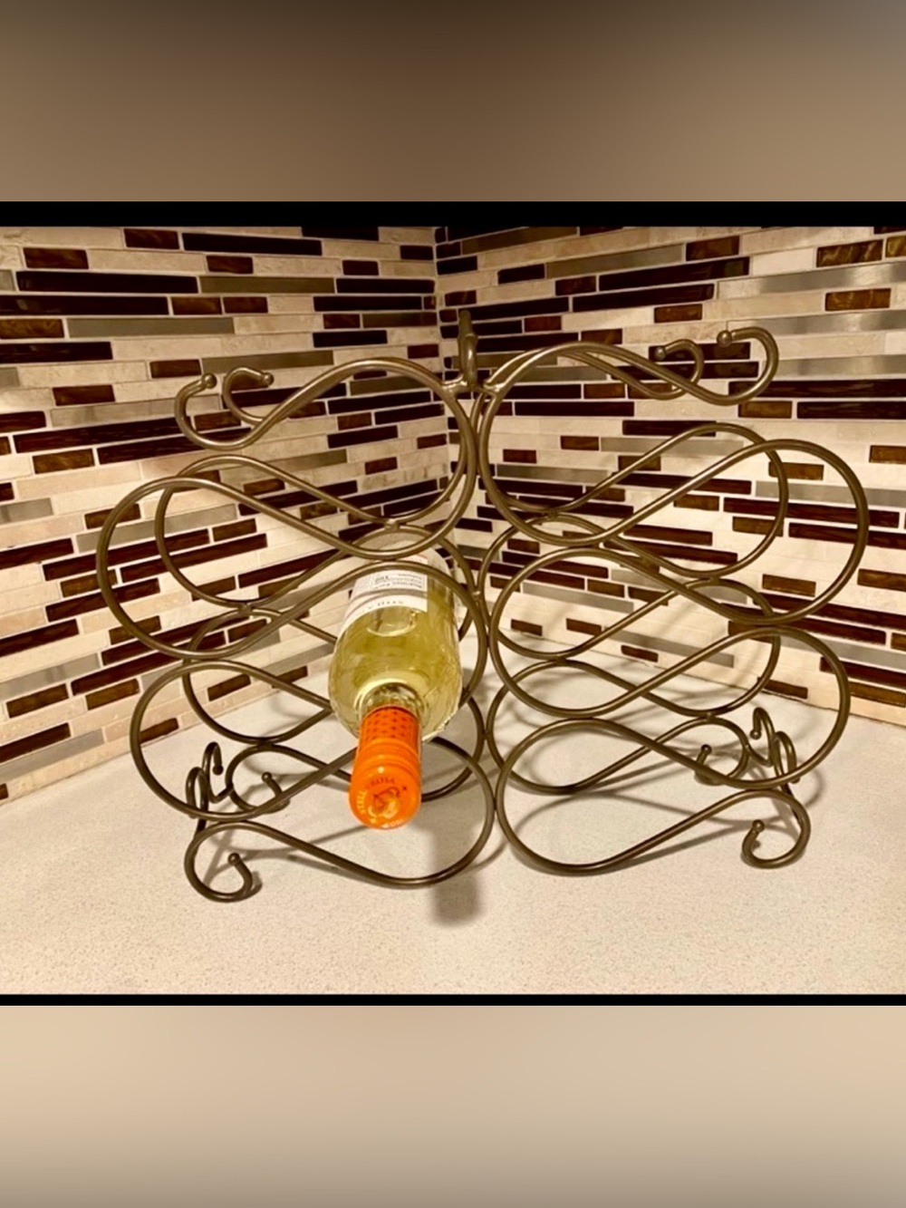 Princess House Bronze Scroll Wine Rack